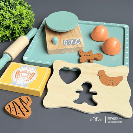 Сюжетно-ролевой набор деревянной игрушечной посуды «Юный Кондитер готовим печенье»