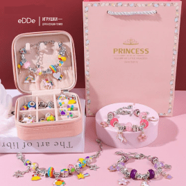 Творческий набор для девочек в подарочной шкатулке «Нежная Принцесса» | Создания браслетов и украшений 
