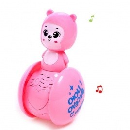 Развивающая игрушка — неваляшка «Розовый Мишка» | музыка, звук 