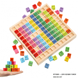 Игра — обучающая деревянная «Таблица Умножения «Радуга» | Монтессори, счет, кубики, цифры