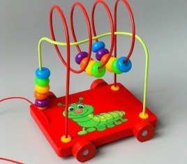 Развивающая деревянная игрушка пальчиковый лабиринт-каталка «Зверята» | Игрушки Монессори