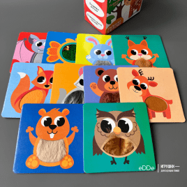 Набор тактильных карточек для малышей «Лесные звери»