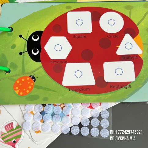 Развивающая книга игрушка с липучками наклейками / Обучающие игры малышам  фото 5
