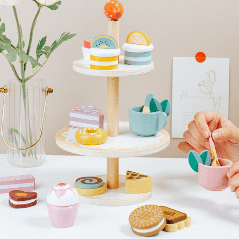 Детский игрушечный сюжетно-ролевой набор десертов и посуды «Дегустация Тортиков с чаем»  фото 8
