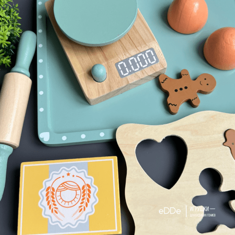 Сюжетно-ролевой набор деревянной игрушечной посуды «Юный Кондитер готовим печенье» фото 3