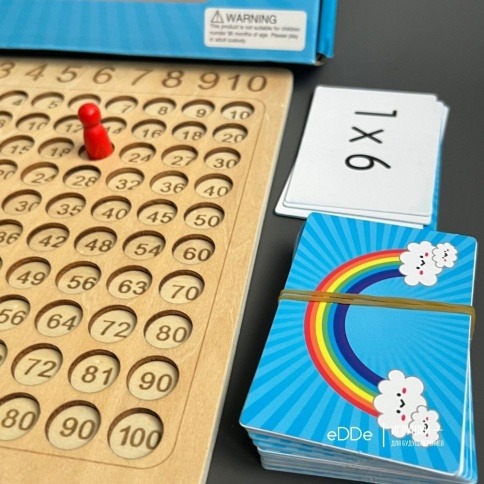 Развивающая деревянная игра-головоломка «Таблица умножения» с карточками фото 2