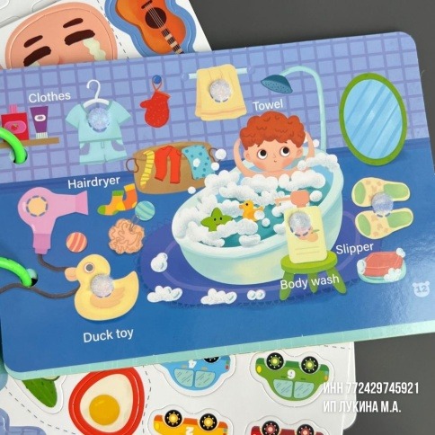 Развивающая книга игрушка с липучками наклейками / Обучающие игры малышам / Монтессори фото 6