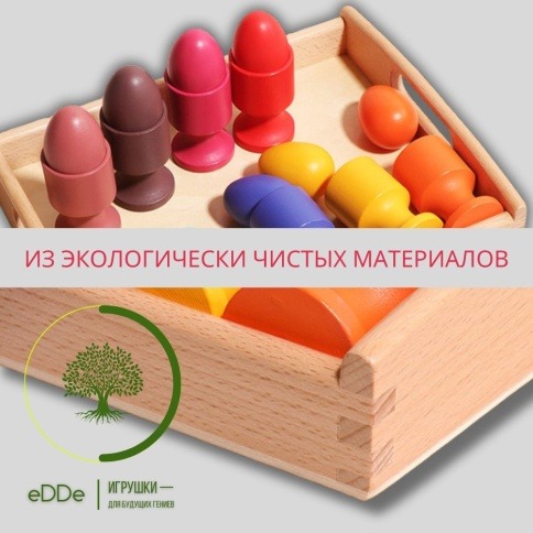Развивающий деревянный набор для дошкольного обучения «Яйца на подносе с пинцетом» | Сортируем по цветам фото 9