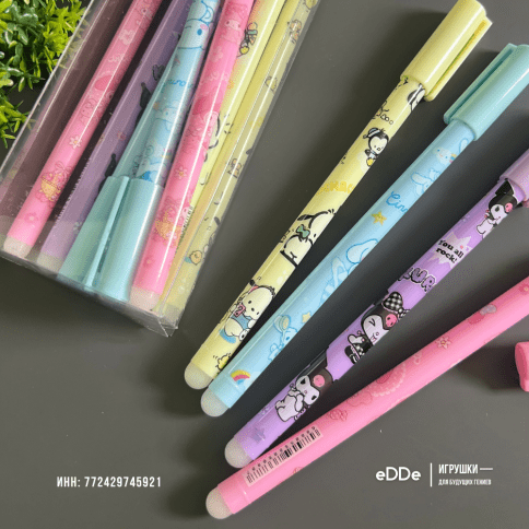 Набор простых «Вечных карандашей» с ластиком и наклейками Куроми - Kuromi My Melody | 12 шт. фото 4