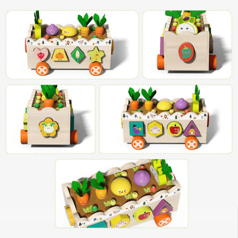 Развивающая многофункциональная игрушка Монтессори 5 в 1 «Веселые Овощи» фото 6