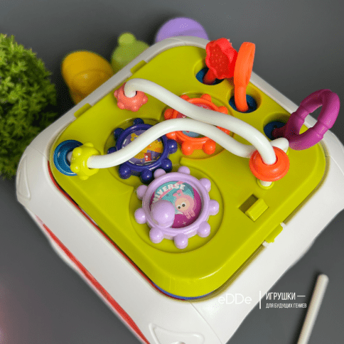 Многофункциональная развивающая игрушка для малышей «Сенсорный куб 7 в 1» фото 7