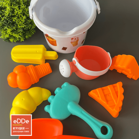 Развивающий набор малышам для игры в воде и песке 8 предметов «Десерты»  | Резино пластик фото 2