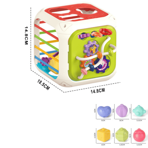 Многофункциональная развивающая игрушка для малышей «Сенсорный куб 7 в 1» фото 5