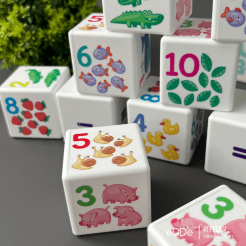 Кубики для умников «Учимся считать» | набор 12 кубиков фото 2