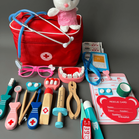 Сюжетно — ролевой набор доктора в сумке с мягкой игрушкой «Врач скорой помощи»  фото 6