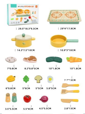 Деревянный сюжетно-ролевой набор имитация детской кухни "Готовим как мама" фото 8