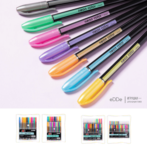 Ручки неоновые гелевые набор | 24 / 36 / 48 / 60 цветов фото 7