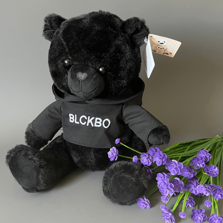 Мягкая игрушка стильный медвежонок «БлэкБо» в черном худи с капюшоном | BlckBo Тренд 2022 фото 4