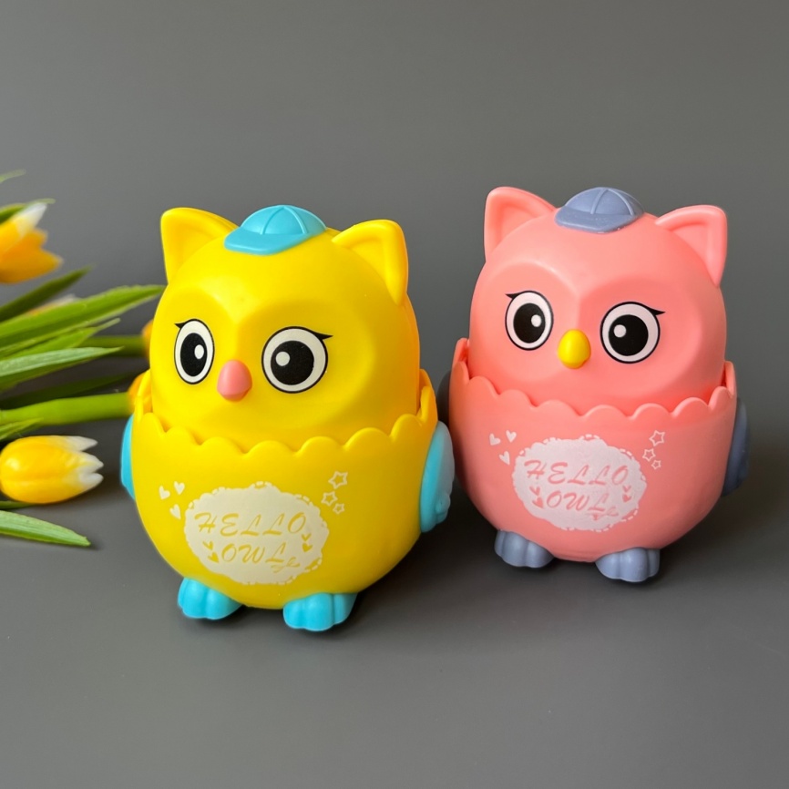 Набор из 2-х интерактивных игрушек «Счастливый Совёнок» | В комплекте 2 совёнка, цвета в ассортименте фото 2