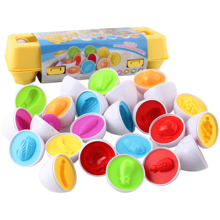 Детская обучающая игрушка по методике Монтессори «Лоток-сортер с яйцами» | набор 12 яиц  фото 3