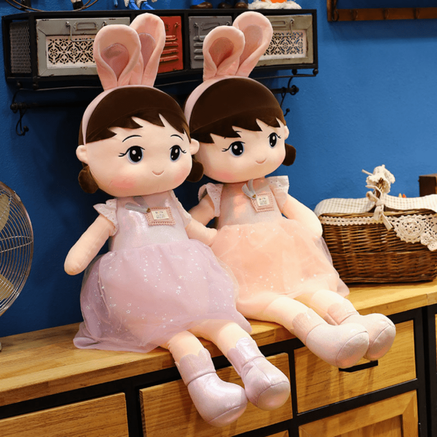 Мягкая игрушка «Кукла Зайчик» в нарядном платье | 45 см фото 1
