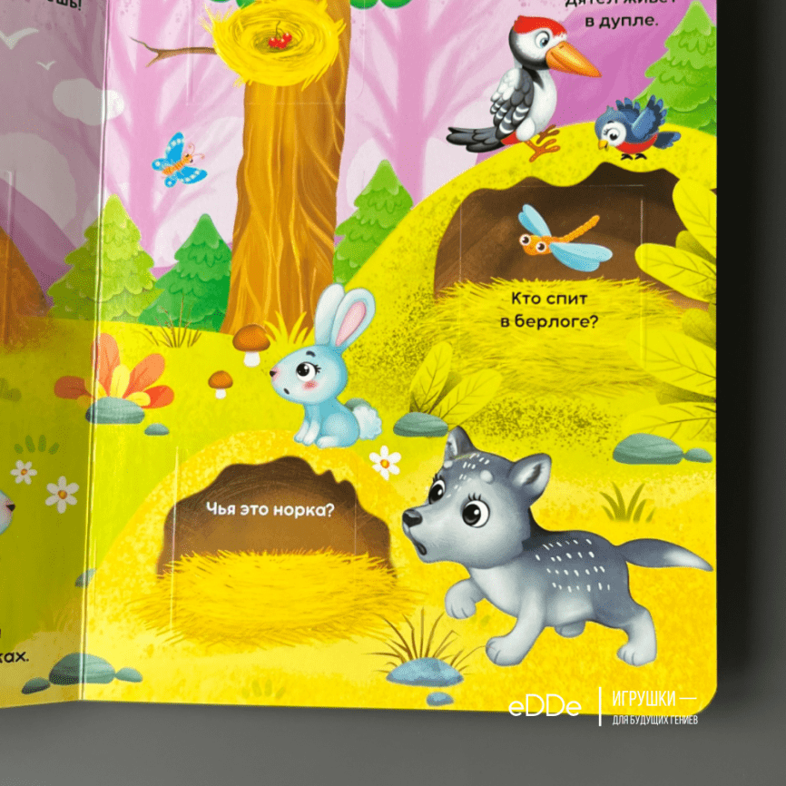 Книга картонная с окошками "Лесные звери" фото 2