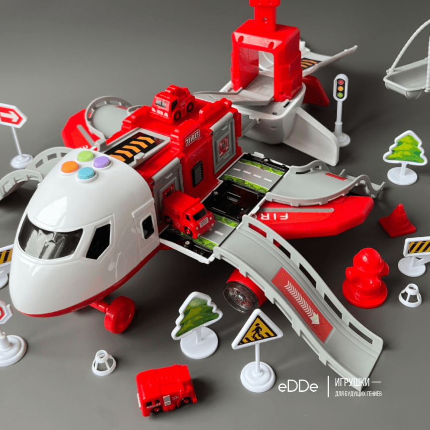 Развивающий игровой набор-конструктор «Самолет-трансформер Пожарные» | Интерактивный, Свет, Звук фото 4