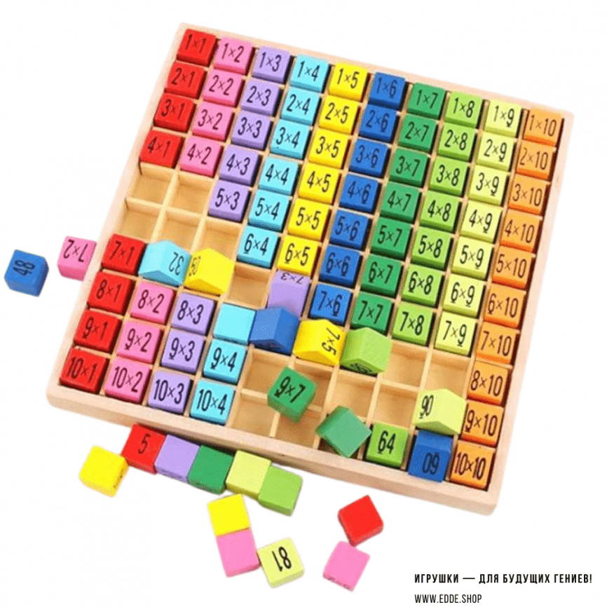 Игра — обучающая деревянная «Таблица Умножения «Радуга» | Монтессори, счет, кубики, цифры фото 6