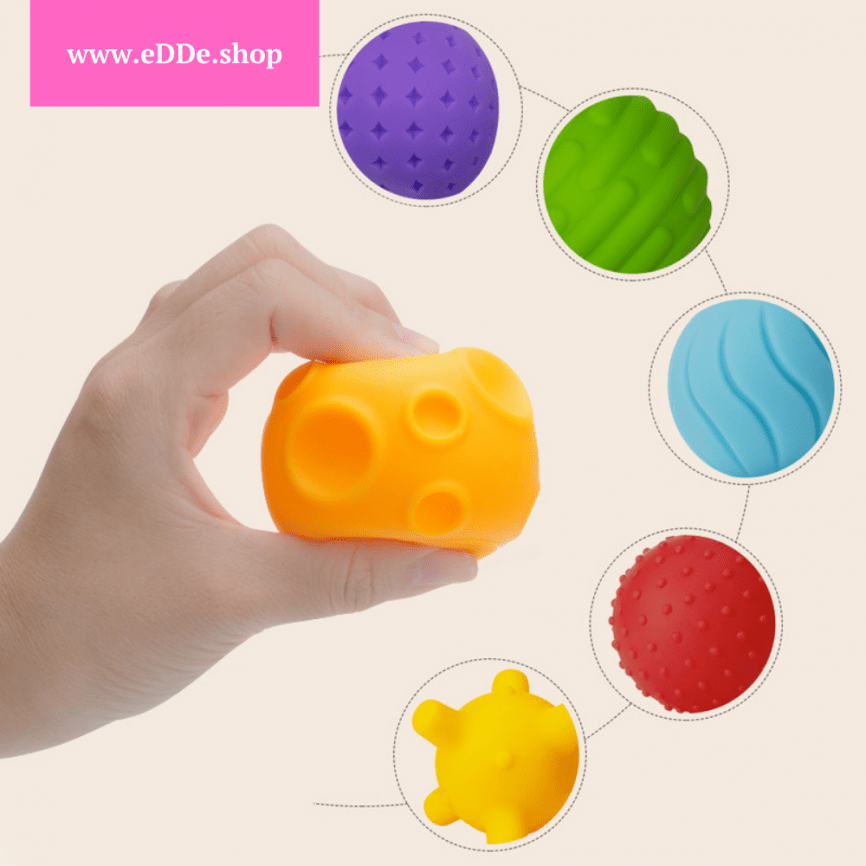 Тактильные развивающие мячики для малышей | набор 6 шт. фото 2