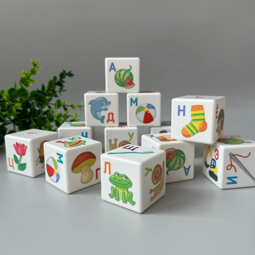 Кубики для умников «Азбука» | набор 12 кубиков фото 5
