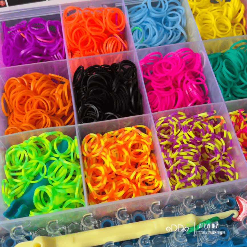  Набор резиночек для плетения браслетов , цветные резиночки для плетения фото 3