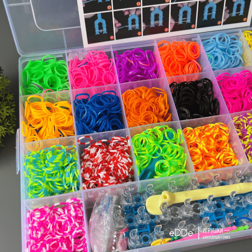  Набор резиночек для плетения браслетов , цветные резиночки для плетения фото 2