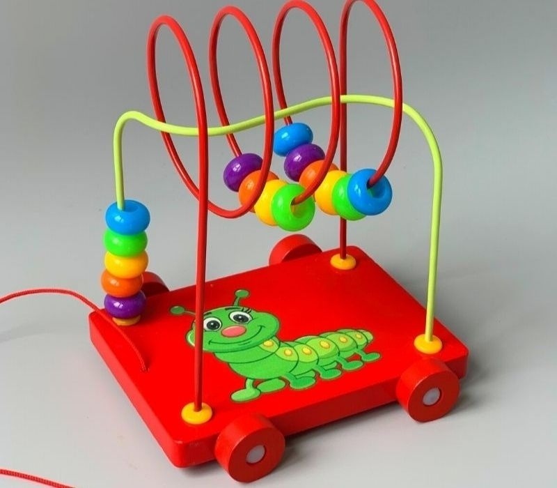 Развивающая деревянная игрушка пальчиковый лабиринт-каталка «Зверята» | Игрушки Монессори фото 1