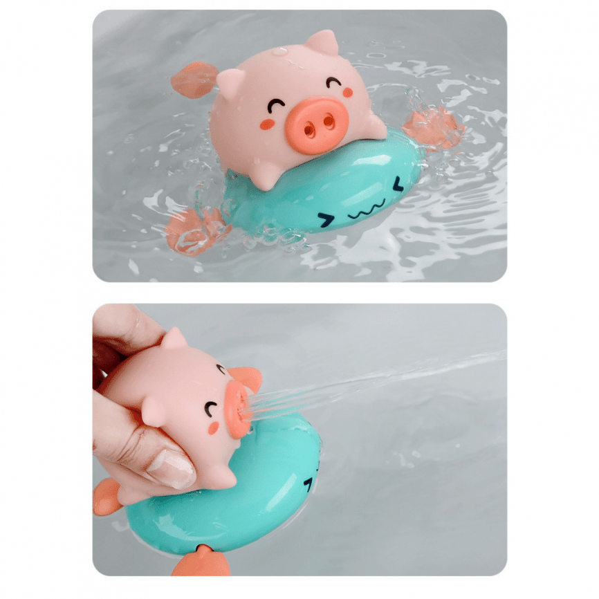 Заводная игрушка для купания «Плавающая свинка» фото 3