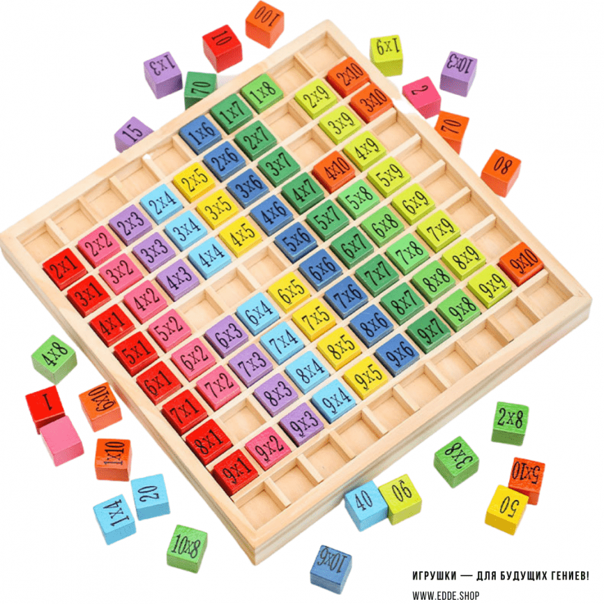 Игра — обучающая деревянная «Таблица Умножения «Радуга» | Монтессори, счет, кубики, цифры фото 7