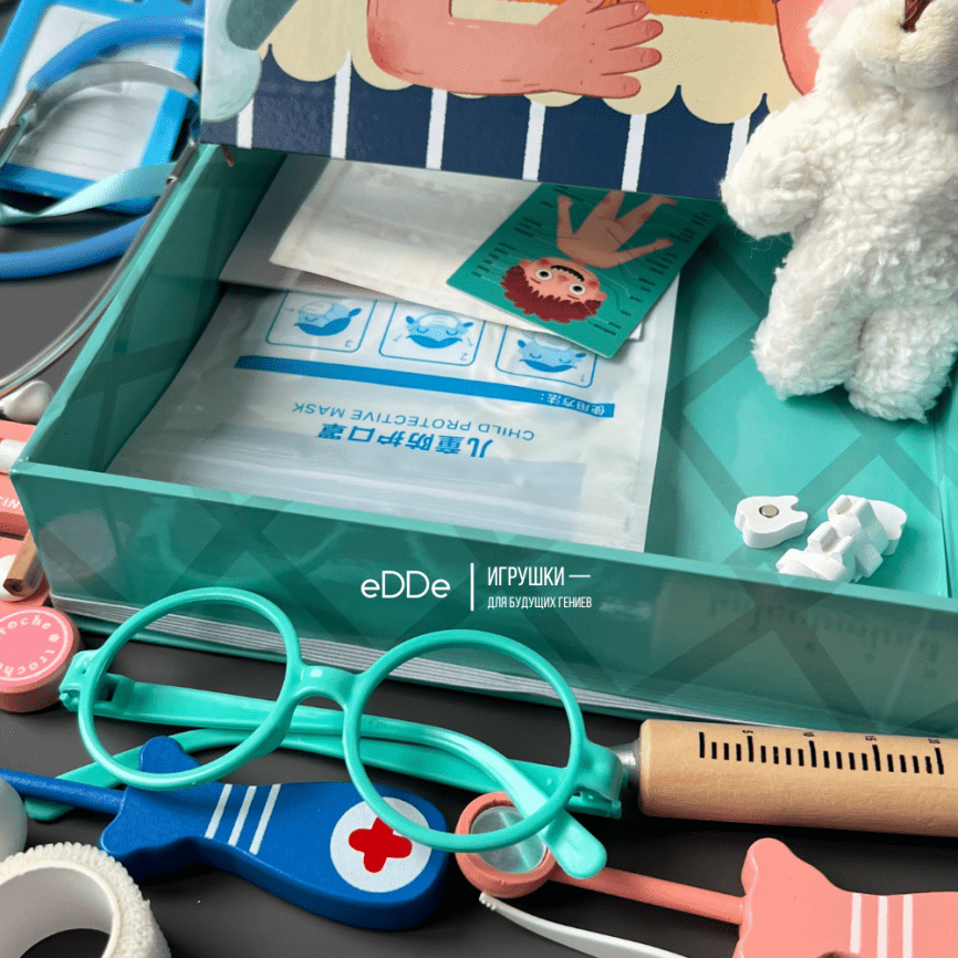 Развивающий сюжетно-ролевой набор зубного врача «Стенд Юного стоматолога» | Деревянные игрушки Монтессори  фото 12