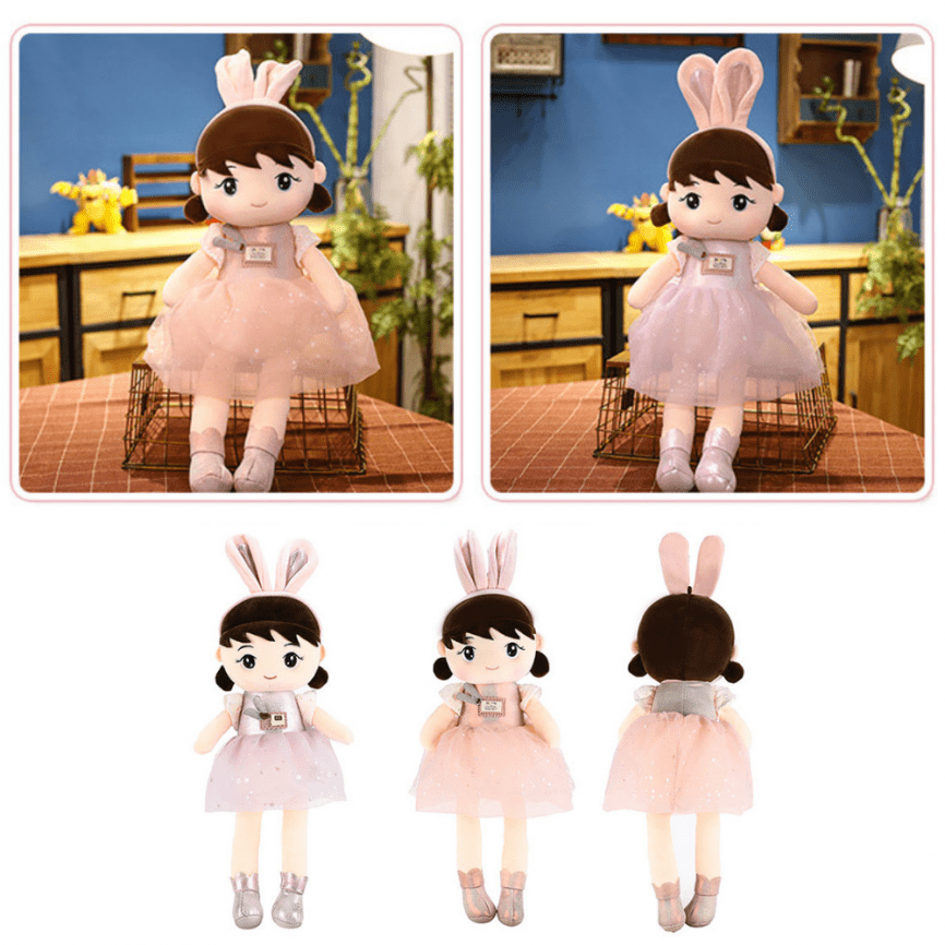 Мягкая игрушка «Кукла Зайчик» в нарядном платье | 45 см фото 2