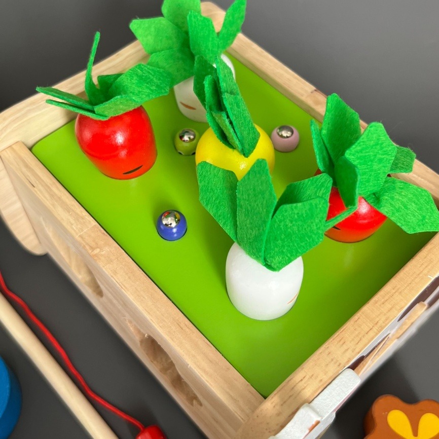 Развивающий деревянный игровой набор 4 в 1 "Корова и Морковки" фото 3
