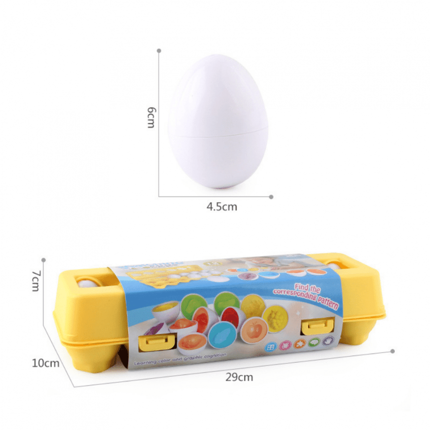 Детская обучающая игрушка по методике Монтессори «Лоток-сортер с яйцами» | набор 12 яиц  фото 4