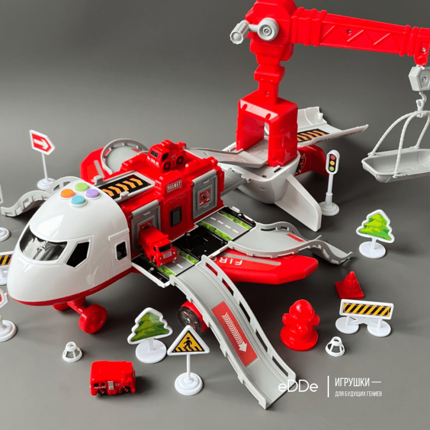 Развивающий игровой набор-конструктор «Самолет-трансформер Пожарные» | Интерактивный, Свет, Звук фото 6