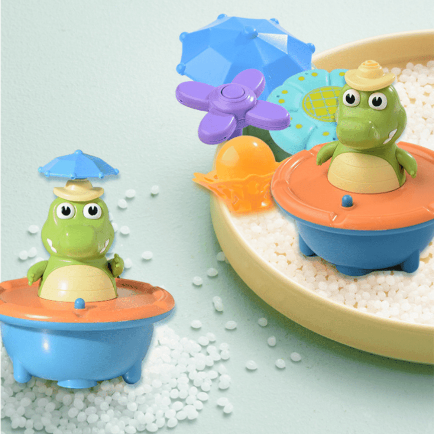Интерактивная игрушка для купания «Крокодил фонтанчик» | 4 сменных фонтанчика, свет, музыка  фото 2