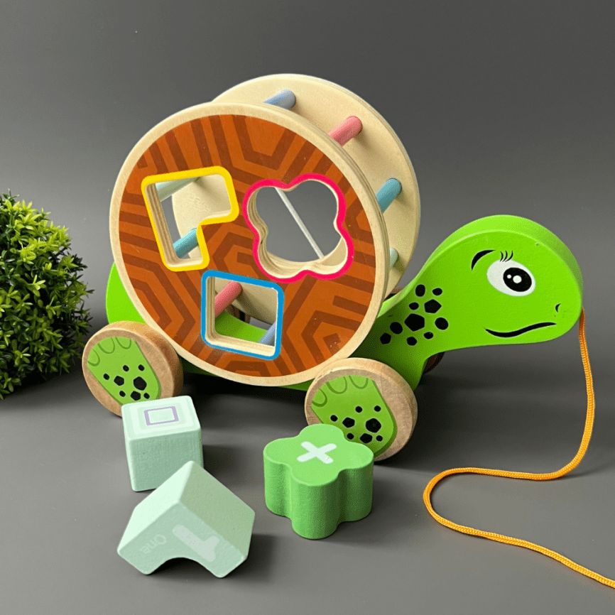 Развивающая игрушка каталка-сортер 2 в 1 "Черепаха" фото 1