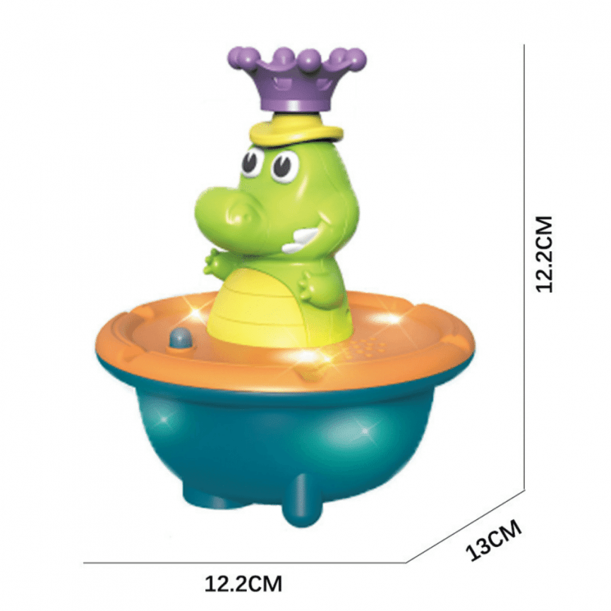 Интерактивная игрушка для купания «Крокодил фонтанчик» | 4 сменных фонтанчика, свет, музыка  фото 6
